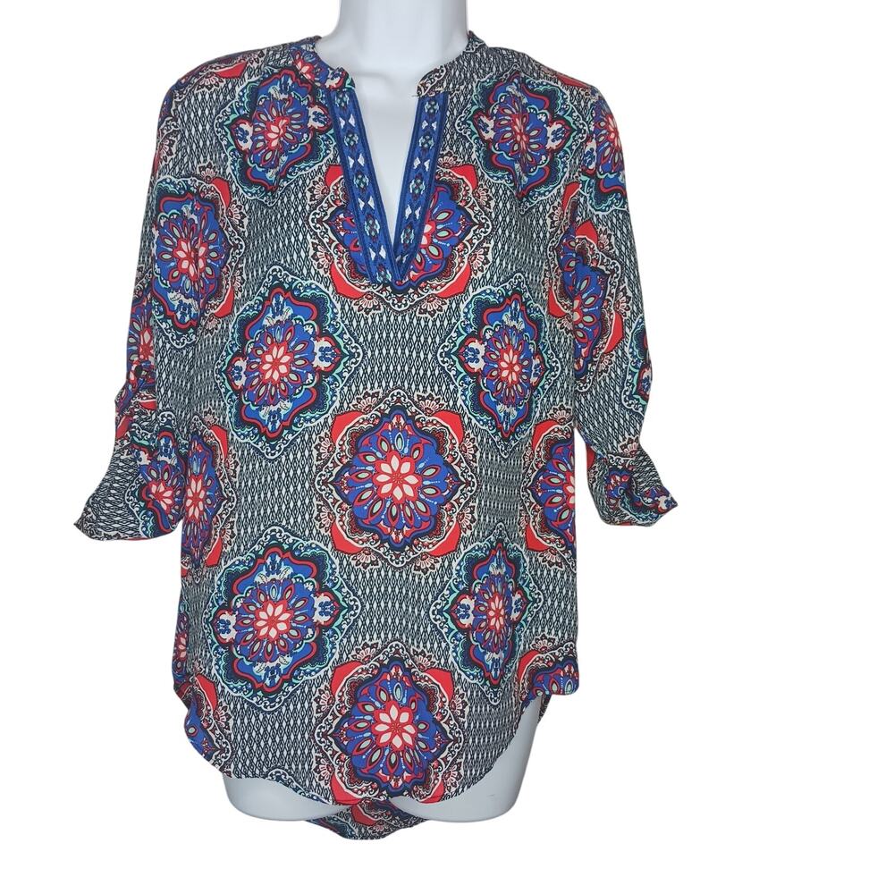 Society Girl Embroidered Boho Tunic Style Top NWOT Sz Small